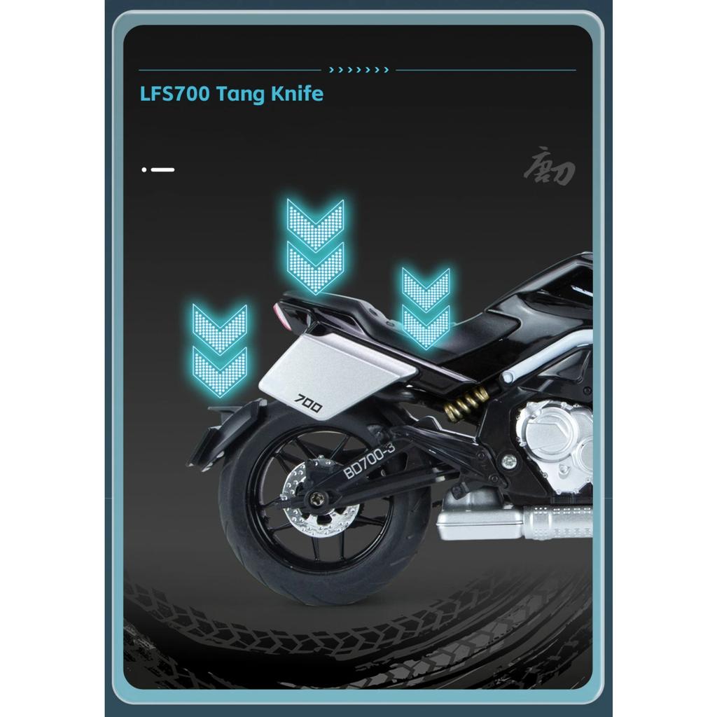1/12 BENDA LFS700 Diecast Motorcycle Model Toy Replica with Sound & Light Birthday Gift Christmas Gift Collection Bike