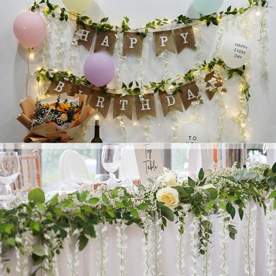 Simulated Wisteria Flowers Faux Weeping Plant with Flowers Artificial Flowering Wisteria Vine for Garland Wedding Arch Wall Decor