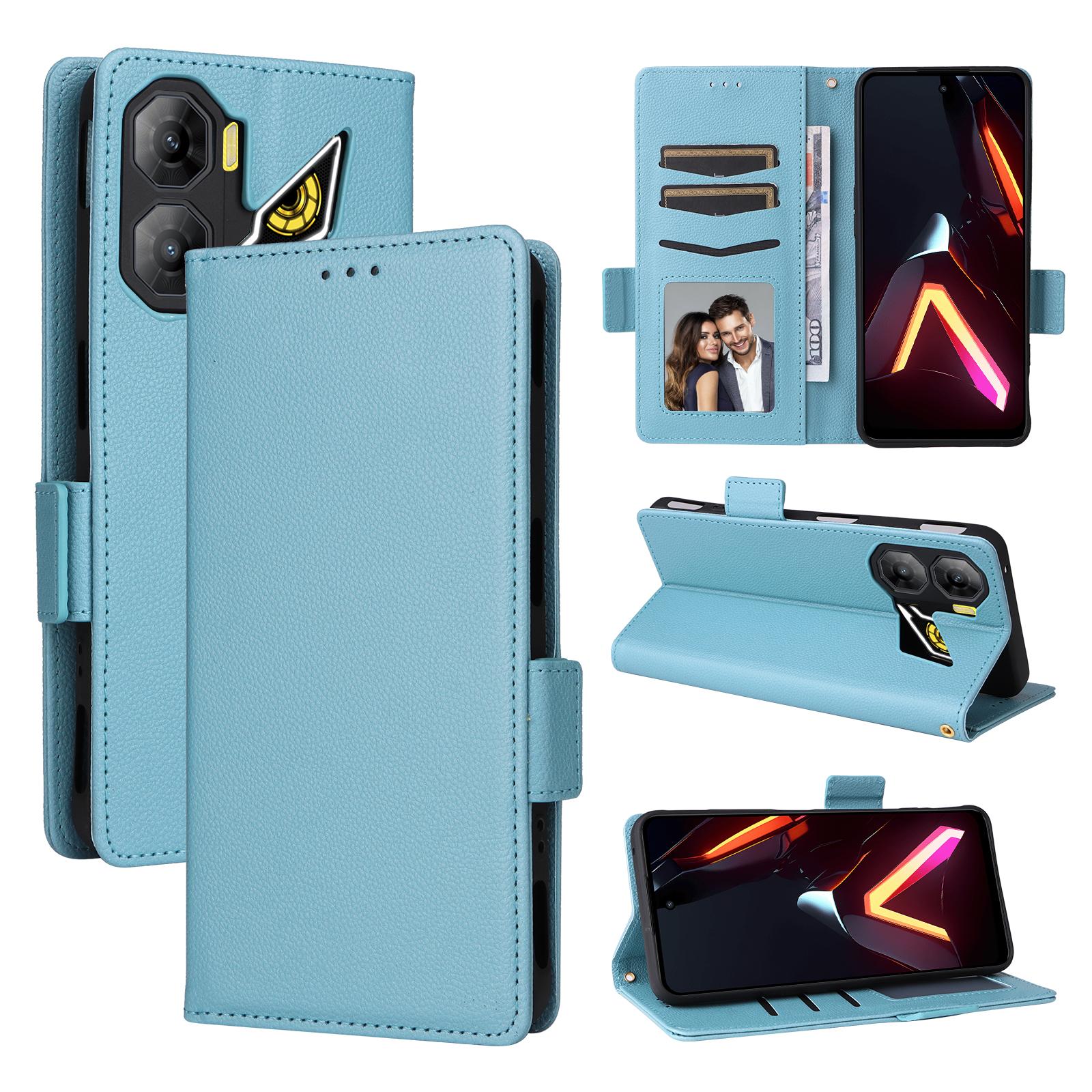 

Чехол-книжка для ZTE nubia Neo 3 из искусственной кожи, полная защита корпуса с [блокировкой RFID], противоударный, прочный, ретро чехол для телефона for ZTE nubia Neo 3 светло-синий