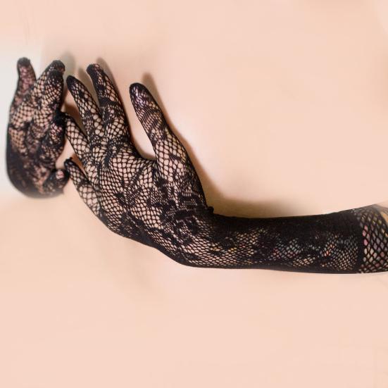 Sexy Gloves Fine Workmanship Elastic Comfortable Bridal Gloves Lace With Finger for Wedding