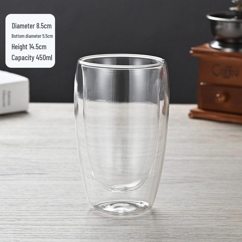 Heat-Resistant Double-Layer Glass Egg-Shaped Cup for Coffee or Milk