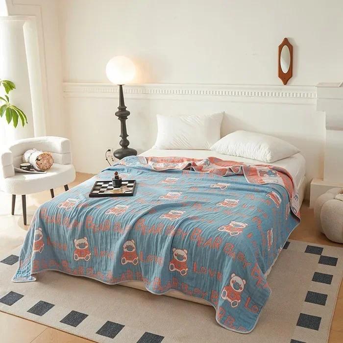 New Class A Cotton Is Not Easy To Shrink 6 Layers Gauze Blanket Towel Blanket Summer Blanket