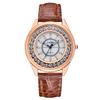 Men Women Couple Diamond-bordered Waterproof Leather Belt Luminous Quartz Watch Wristwatch