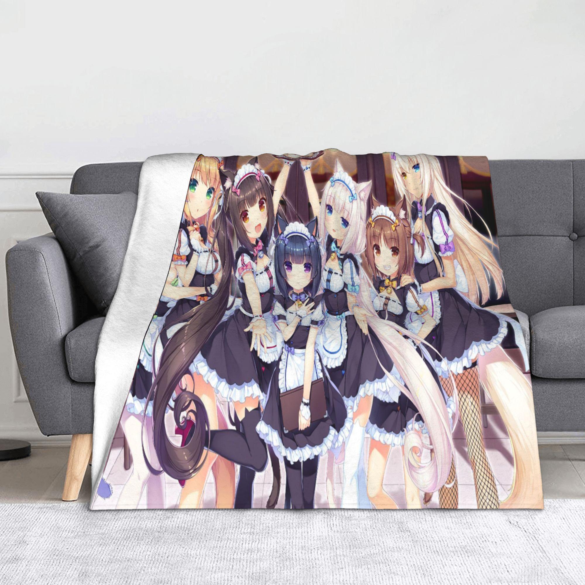 

Nekopara Catgirls Chocola and Vanilla Blankets Flannel Funny Warm Throw Blankets for Bedspread SpringAutumn 100x125cm (40x50inch)