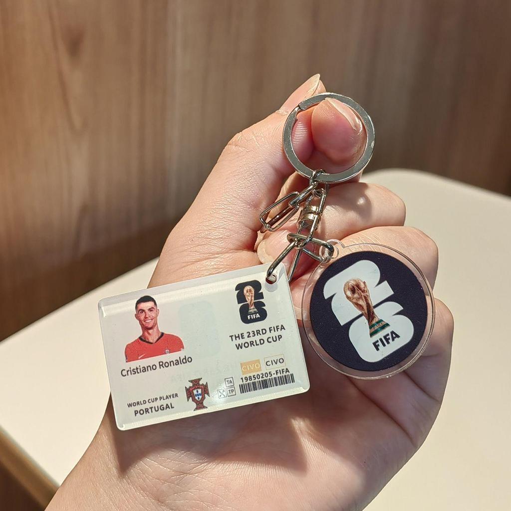 Messi Ronaldo Football Keychain - 2026 World Cup Player Gift Set