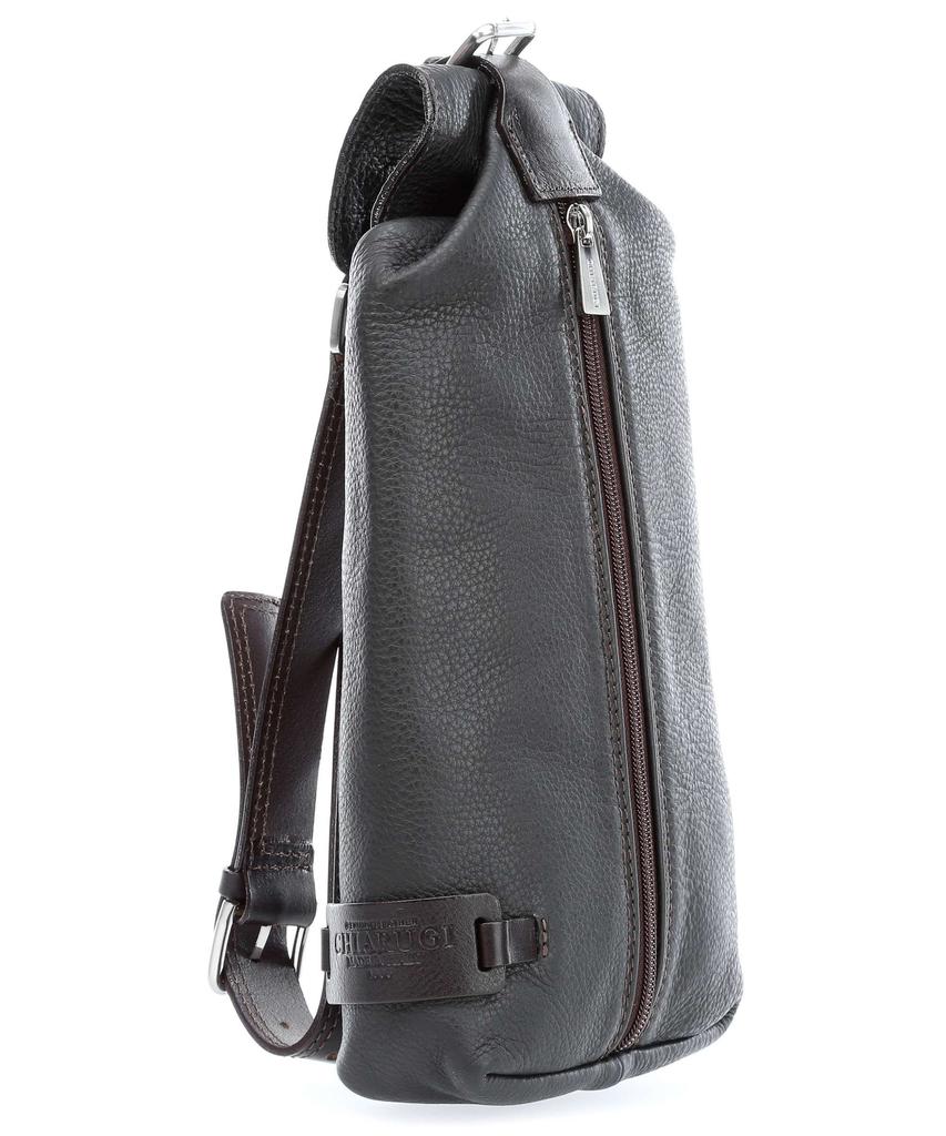 CHIARUGI Italian Genuine Leather Body Bag In Black