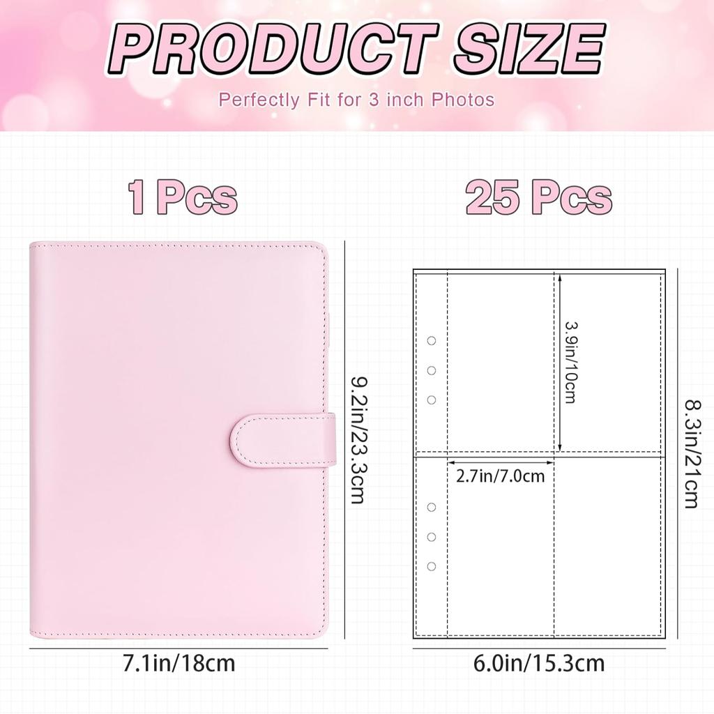 Large Capacity Storage Card Album Business Card Storage Book Pink Leather Card Bag