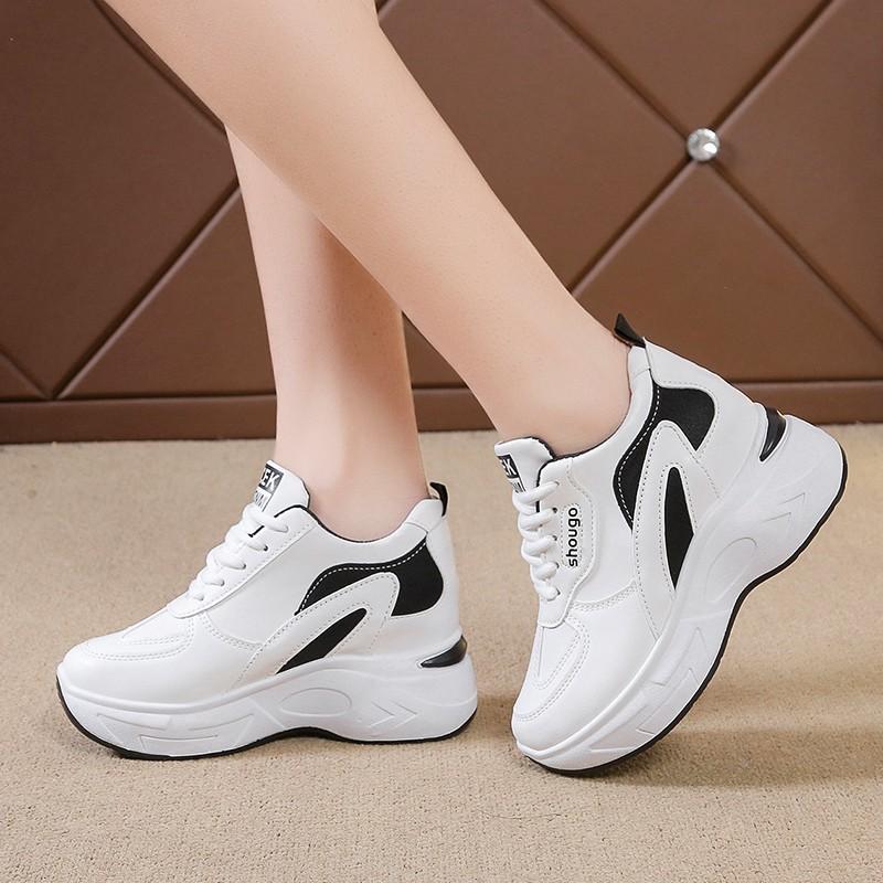 Fashion 2025 New Outdoor Lace Up Women's Vulcanize Shoes Mixed Colors Increased Internal Women Sneakers Versatile Ladies Casual Shoes