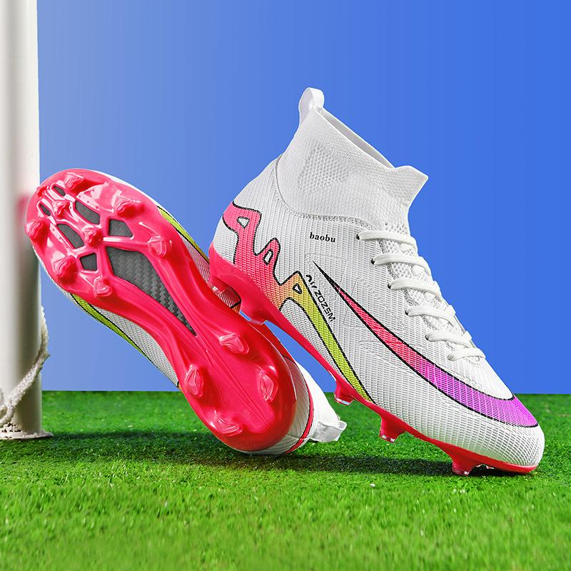 Football shoes men's falcons high-top ag long nails AG broken nails student youth competition non-slip sports shoes