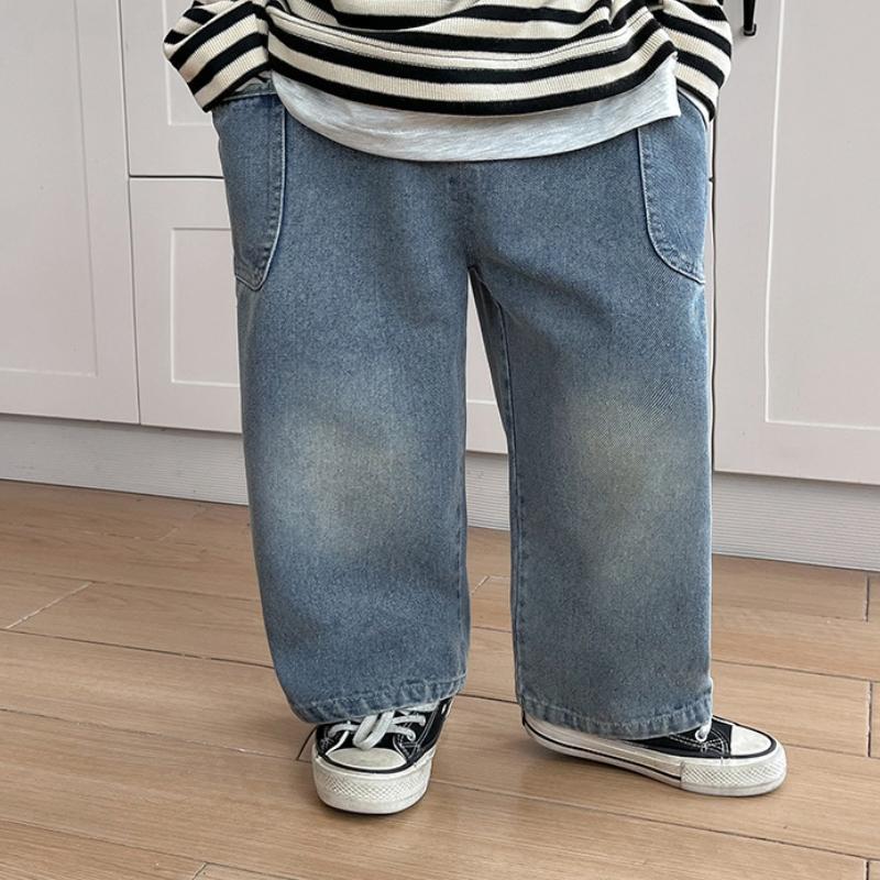 Baby Girls Boys Jeans Casual Comfortable Pants for Little Kids with Stylish Side Pockets Spring Autumn 0-6years