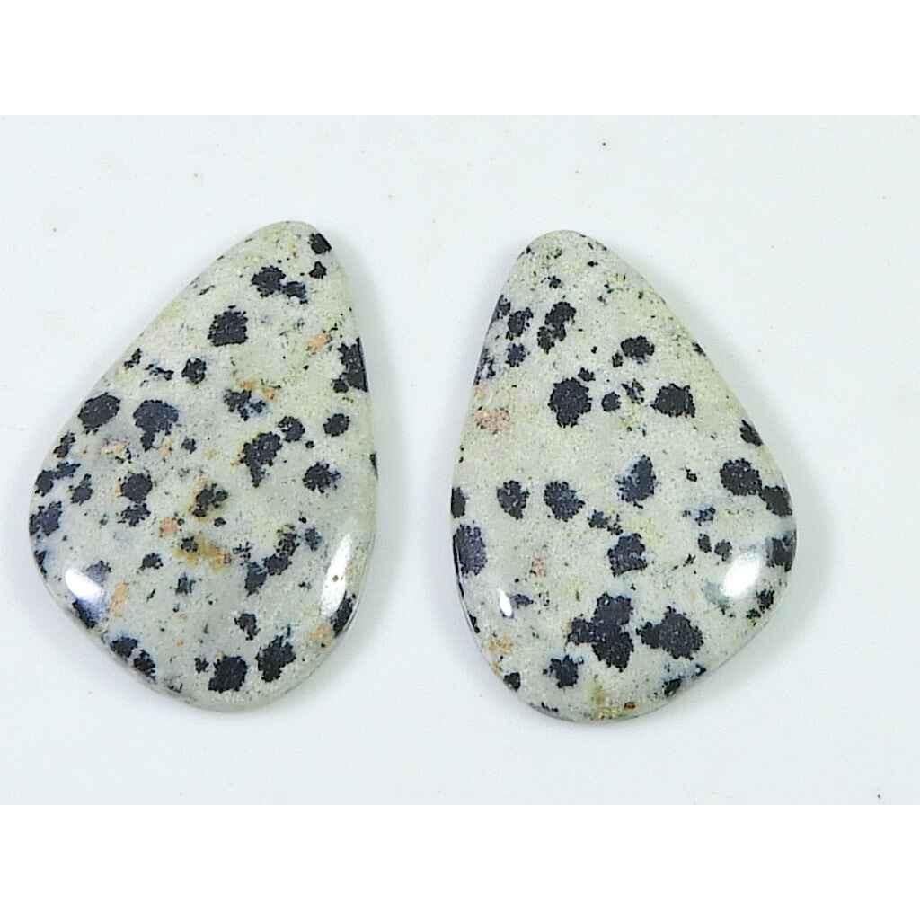 15.90Cts. Natural Dalmation Jasper (15mm X 23mm Each) Cabochon Match Pair SK-2516