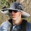 Solar Fan Hat Sun Hat with 2 Solar Fan Outdoor Fishing Hat Wide Brim Bucket Hat for Men Outdoor Camping Fishing Hiking
