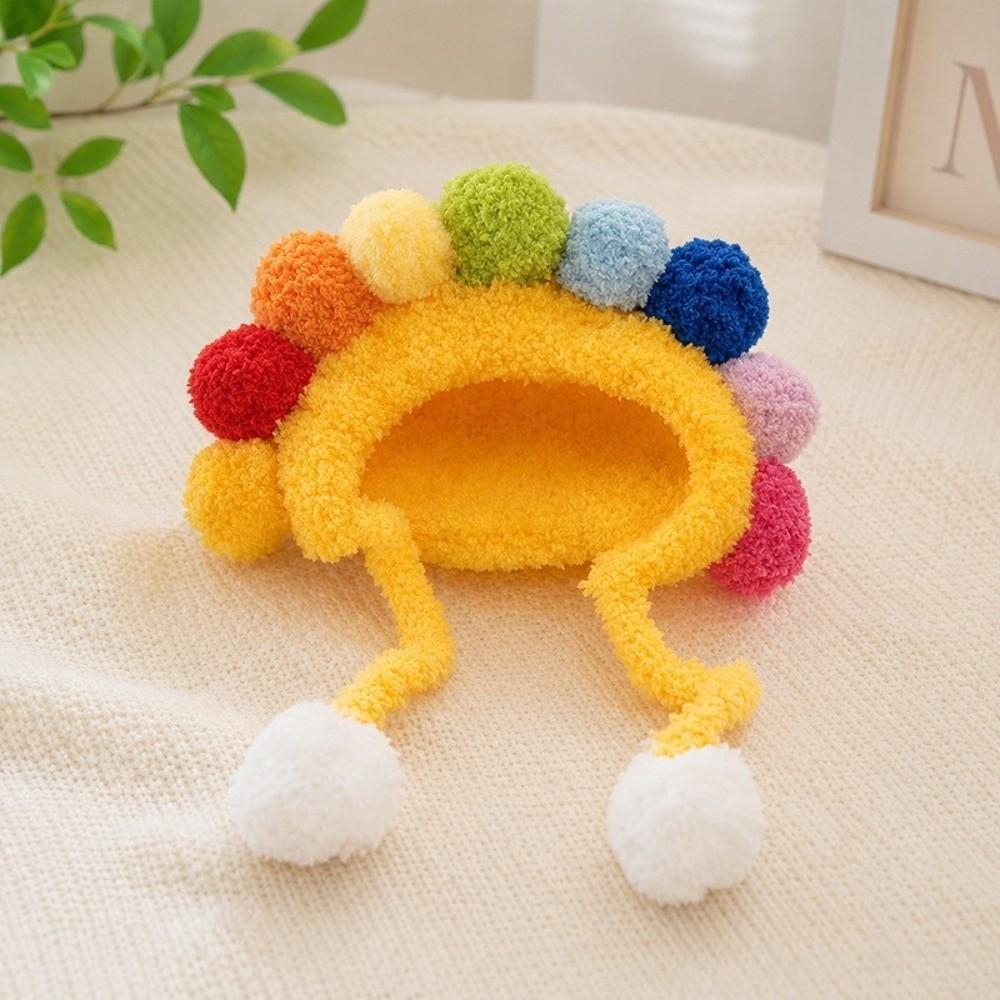 Bear-Shaped Guinea Pig Costume Hat Adjustable Ties Hamster Knitted Hat Holiday Party