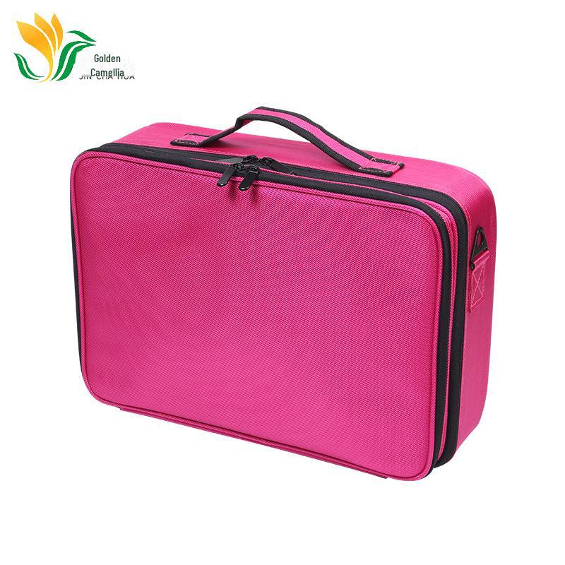 Three-Layer Waterproof Makeup Artist Travel Case: Portable Cosmetic Storage Bag