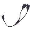 4.0Mm Cee7/16 Eu 2 Prong Male To Female Dual Output 2 Ways Outlet Extension Cord European M/F Power Splitter Cable