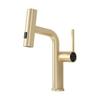 Fashion Basin Faucet Brass Pull Out Stream Sprayer Hot Cold Water Sink Rotation Spout functions White Brush Gold Mixer Wash Tap