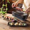 Japanese Style Ceramic Sushi Serving Plate 8-inch Rectangular Dish for Creative Desserts and Home Dining Tableware