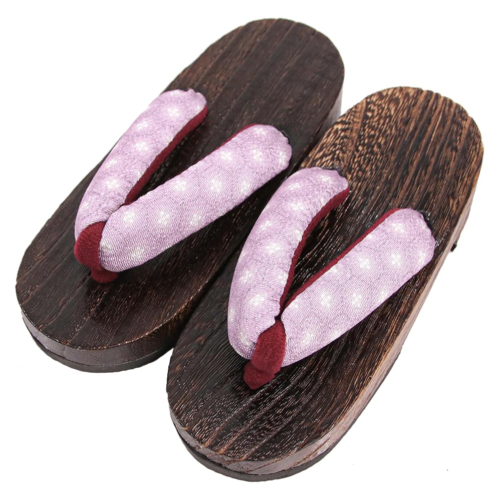 Geta Burnt Girls [KYOETSU] Clogs, Dull, Paulownia, (4 Lilac, Measurement_18_point_0_centimeters)