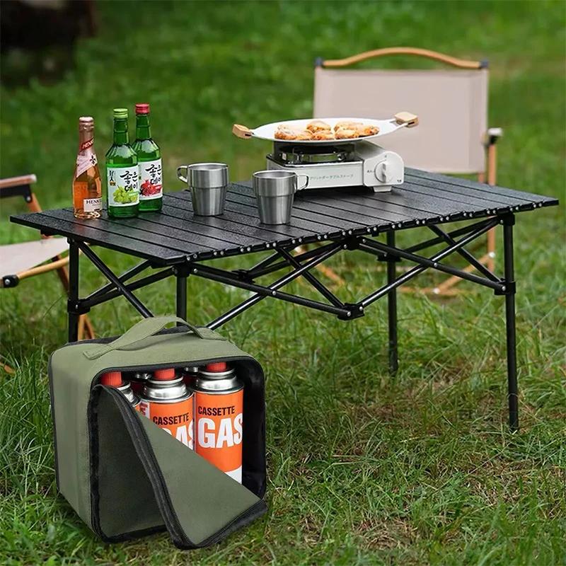 Sac Organisateur pour Cartouche de Gaz de Camping Sac de Transport Polyvalent Sac de Rangement pour Camping en Plein Air Pique-nique Sac pour Besoins Quotidients Sac à Main, Fermeture Éclair