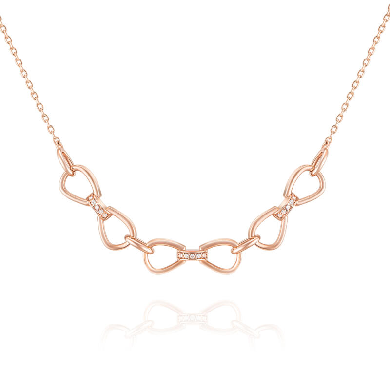 

MAISON DE SHE 14K Gold Necklace with Grace Ribbon BS03023N Pink Gold