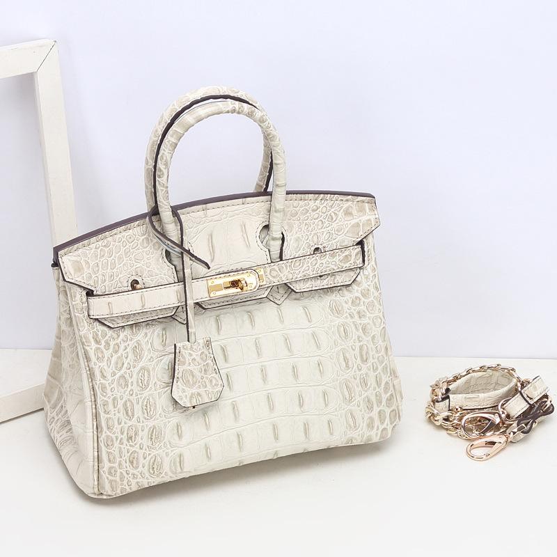 Commercio estero nuova borsa in pelle atmosferica platino borsa a mano con motivo a spina di coccodrillo borsa a spalla singola crossbody alla moda borsa grande da donna
