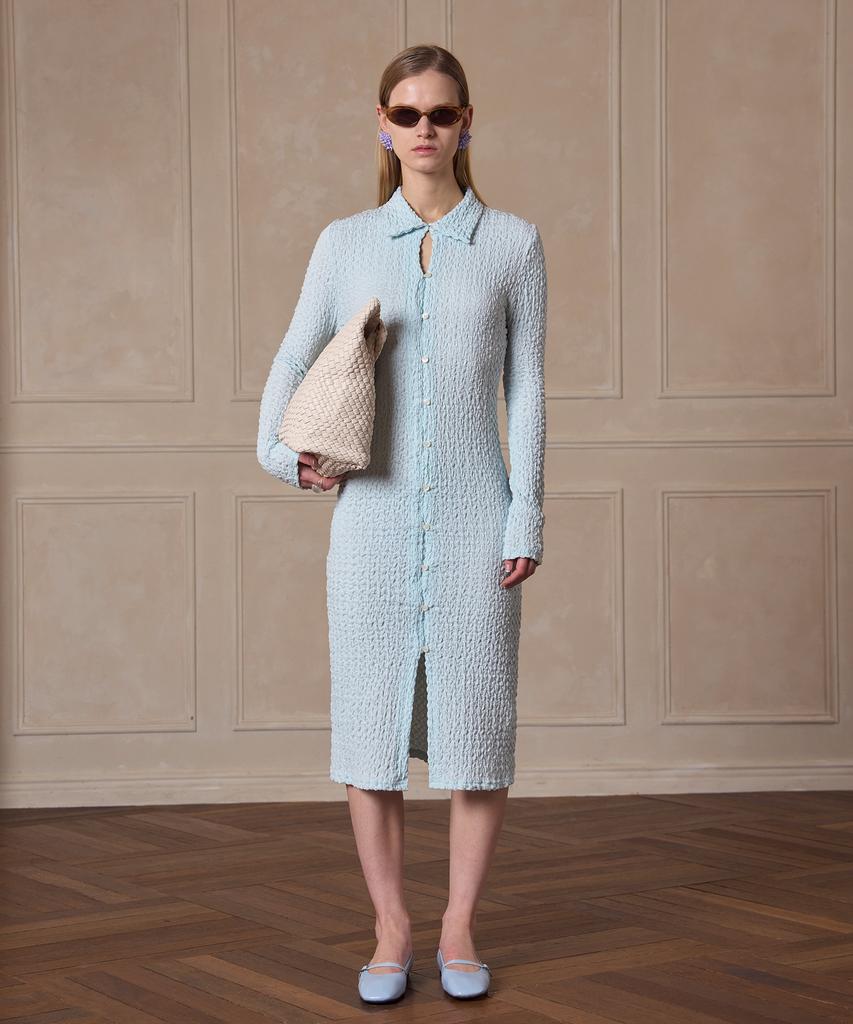 320 Showroom Shirt Collar Wrinkled Dress Mint