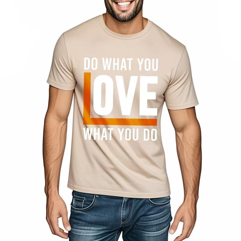 Fashion Tshirt Workout for Him Short Sleeve T Shirt Black Do What You Love What You Do Everyday Man Minimalist Teeshirt