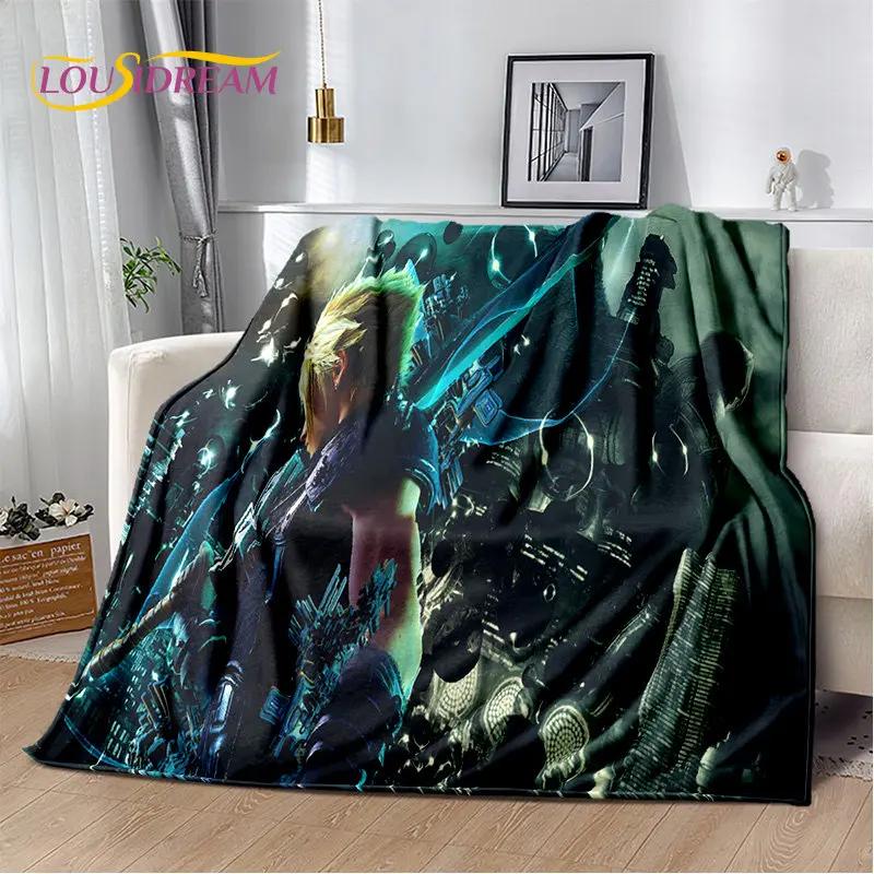 Final Fantasy Series Games Gamer Weiche Plüschdecke, Flanelldecke, Überwurfdecke für Wohnzimmer, Schlafzimmer, Bett, Sofa, Picknick-Abdeckung