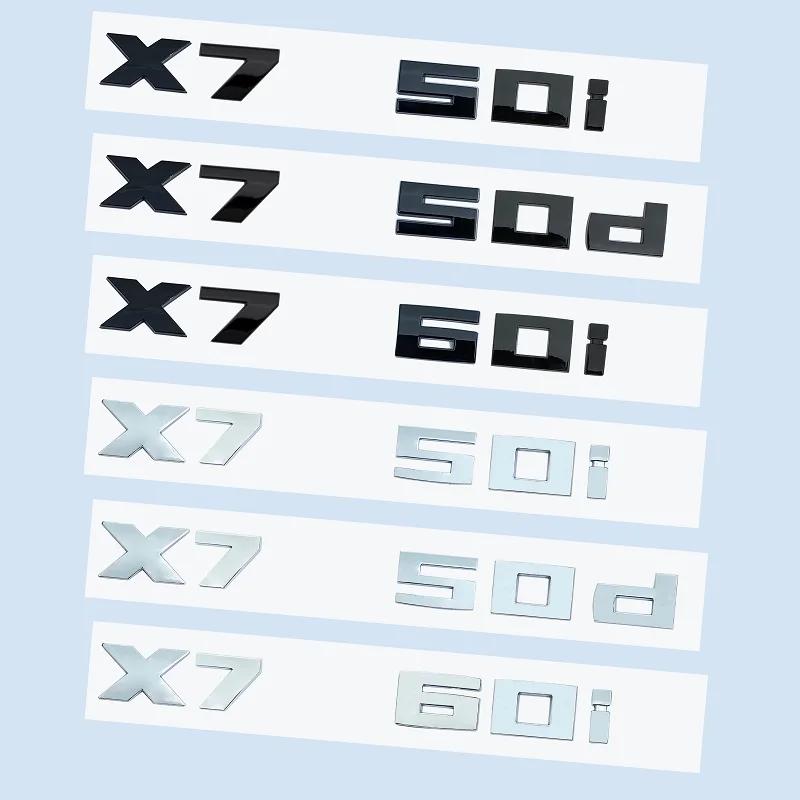 ABS Car Truck Badge, Logo Sticker, Black Chrome, 3D, M, X7M50i, X7M50d, X7M60i, X7, M50i, M50d, BMW, X7 Series, G07