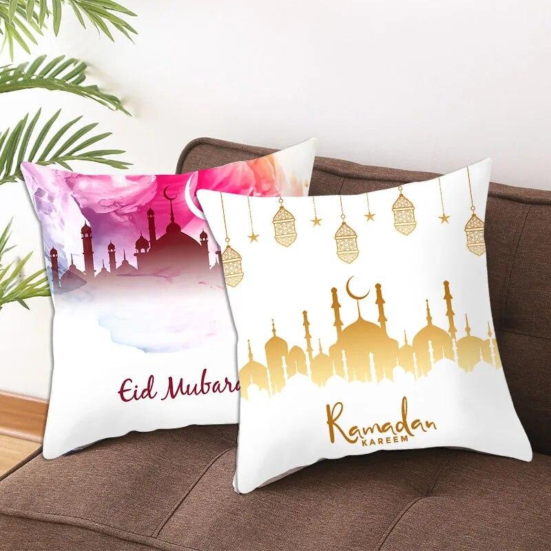 Muslim  Ramadan Eid Mubarak Print Sofa Cushion Cover Pillowcase Home Decor Party Car Bedding