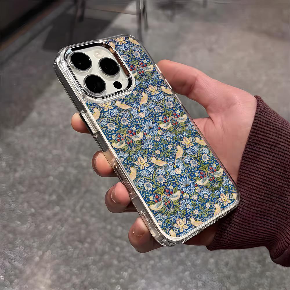 

Чехол для телефона William Morris Thief Design для iPhone 17 Air 16 E 15 14 13 12 11 Plus Pro Max Электрооцинкованный Прозрачный Мягкий Чехол iPhone 14