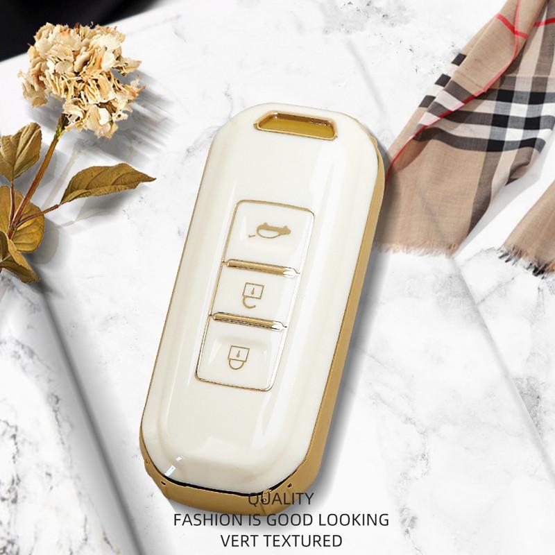 Luxurious Golden Edge Remote Key Case Full Cover For Baojun 510 730 360 560 RS5 530 630 For Wuling Hongguang S Car