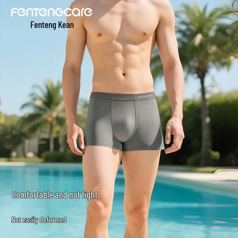 FENTENGCARE Men's Ice Silk Antibacterial Boxer Briefs