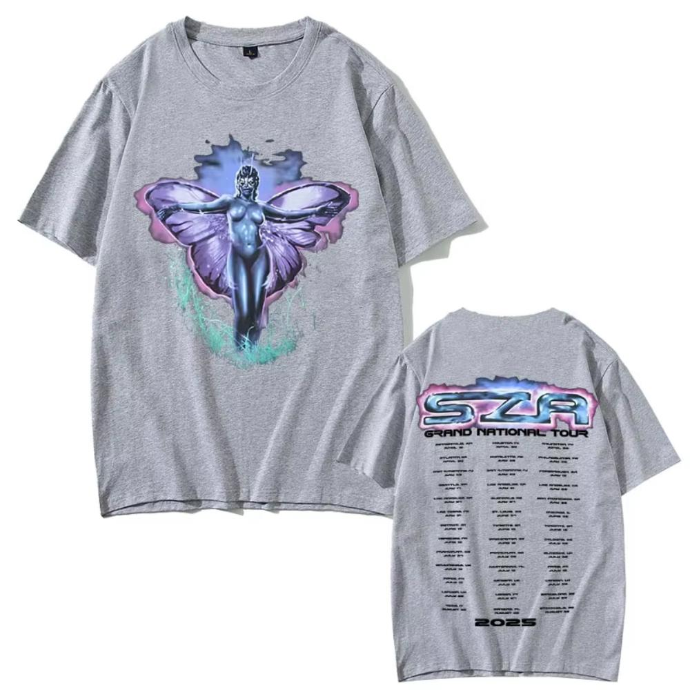 

Rapper Kendrick Lamar & SZA Grand National Tour 2025 T-shirts Summer Men Women Clothing Hip Hop Fashion Street Crewneck T Shirts 4XL
