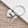 Couple Love Heart Stainless Steel Keychain Splicing Peach Heart Design Fashion Bag Pendant Practical Daily Gift