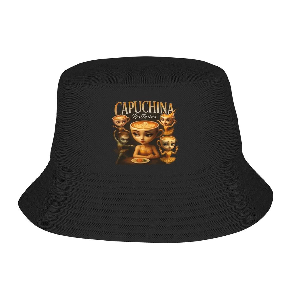 Street Ballerina Cappuccina Italian Brainrot Meme Bucket Hat Unisex Foldable Outdoor Fisherman Caps Bob