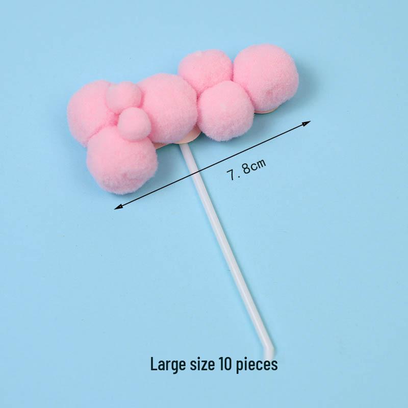 Pom-pom & Star Cake Toppers with 3D Clouds - Festive Birthday Table Decor