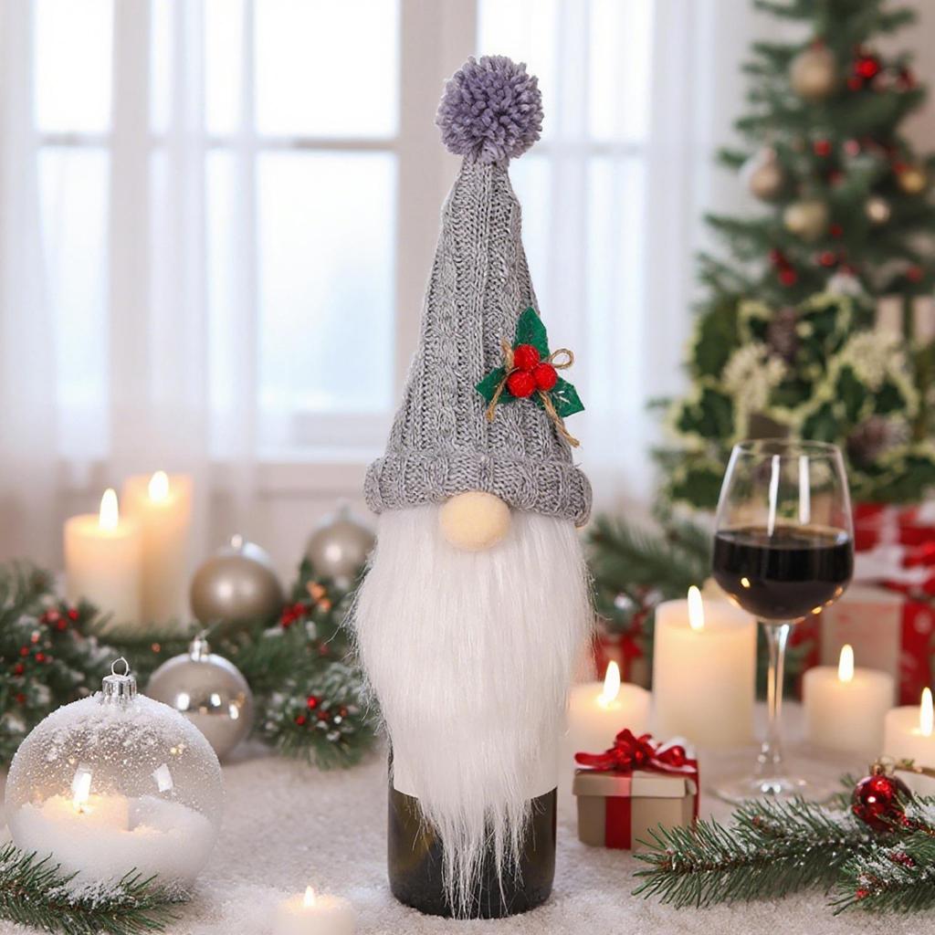 Weekly New Christmas Gnome Wine Bottle Decoration - Creative Rudolph Faceless Doll
