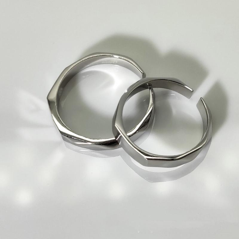 Adjustable Sterling Silver Couple Rings Light Shaped Secret Projection Rings Fashionable Finger Rings for Men and Women