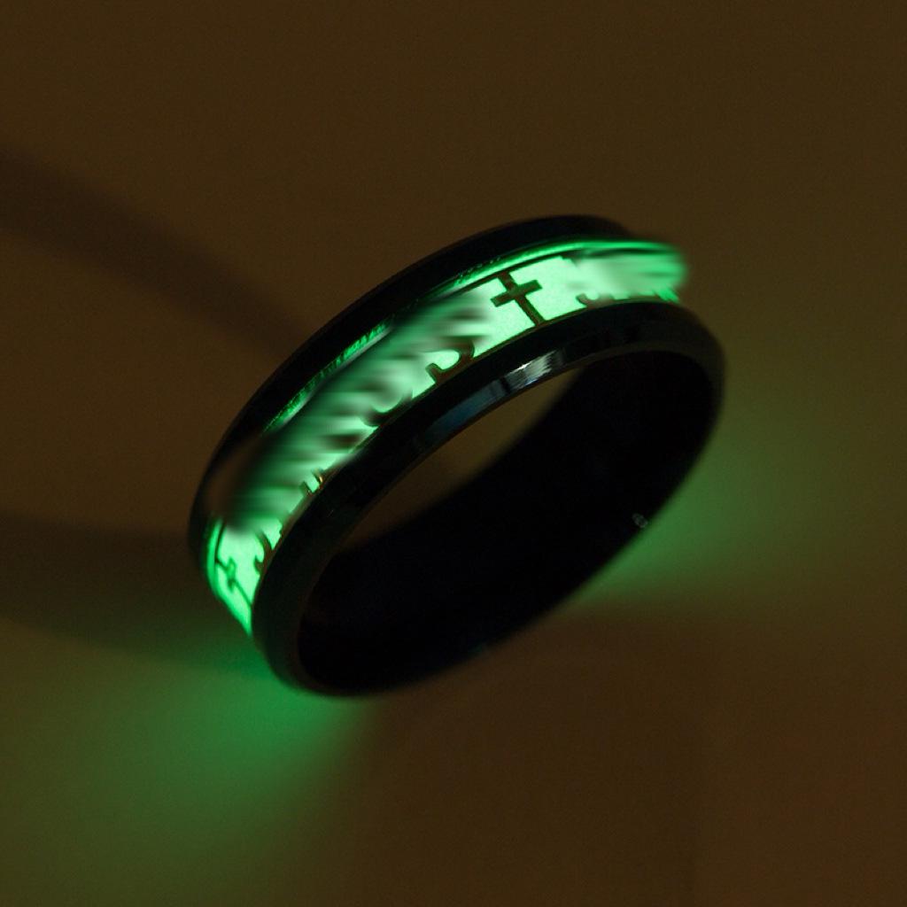 European & American Minimalist Stainless Steel Luminous Ring: Halloween, Easter & Christmas Jewelry