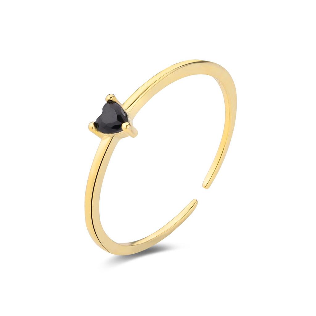 S925 Sterling Silver Adjustable Diamond & Multi-color Zircon Pinky Ring