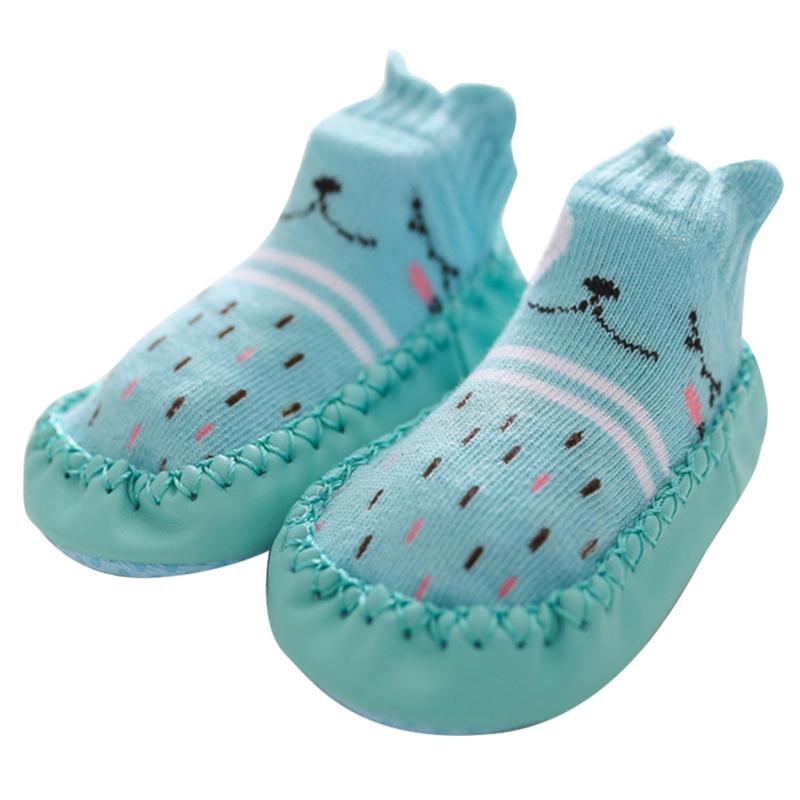 Baby Shoe Socks Infant Anti Slip Cartoon Prewalker Socks with Rubber Soles