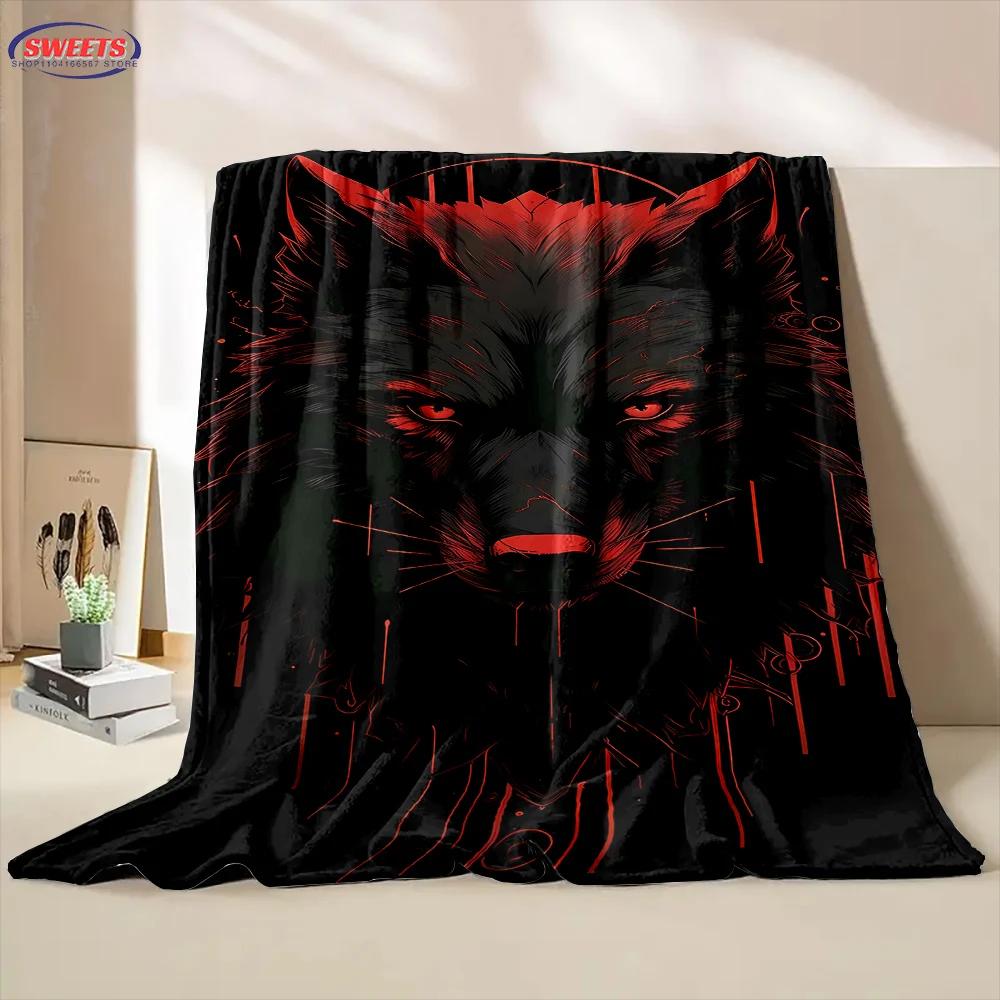 Fine Workmanship Wolf Blanket,Comfortable and Breathable, Machine Washable Blanket,Home Office Nap Blanket for Four Seasons Gift