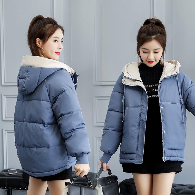 

Women s Short Cotton-Padded Winter 2024 Coat: New Korean Style, Loose Fit, Plus Size Small