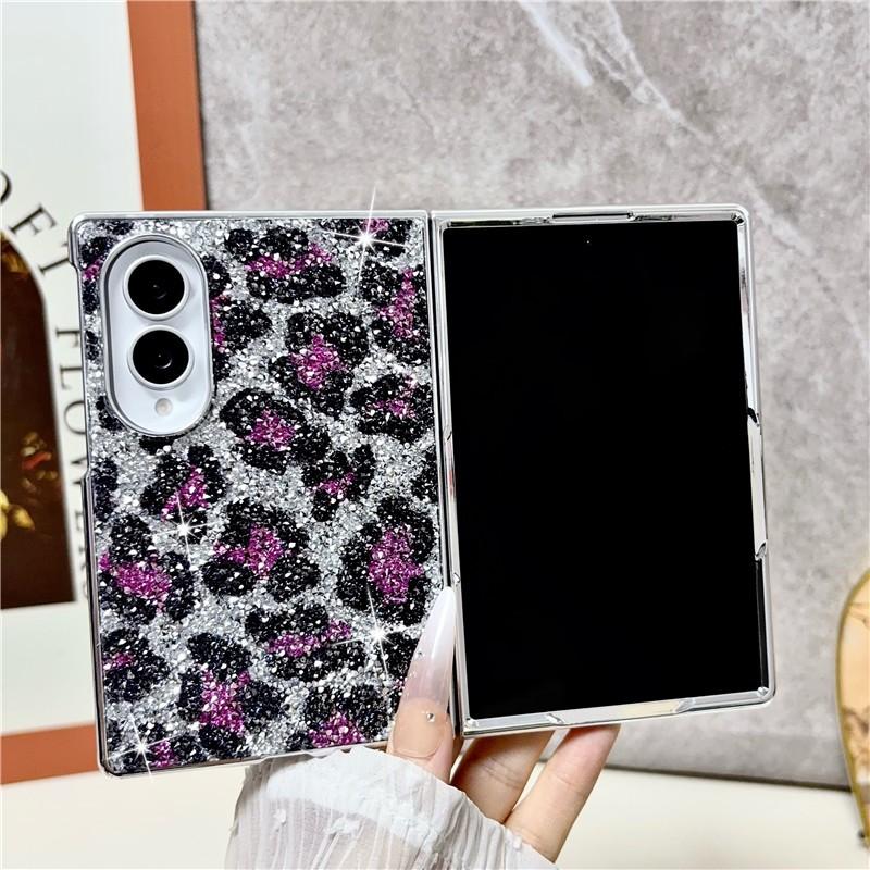 Bling Diamant Leopard Stil Hülle Für Samsung Galaxy Z Fold 8 Ultra Fold7 Fold 6 5 4 Sexy Luxus Glitzer Beschichtung Schutzhülle