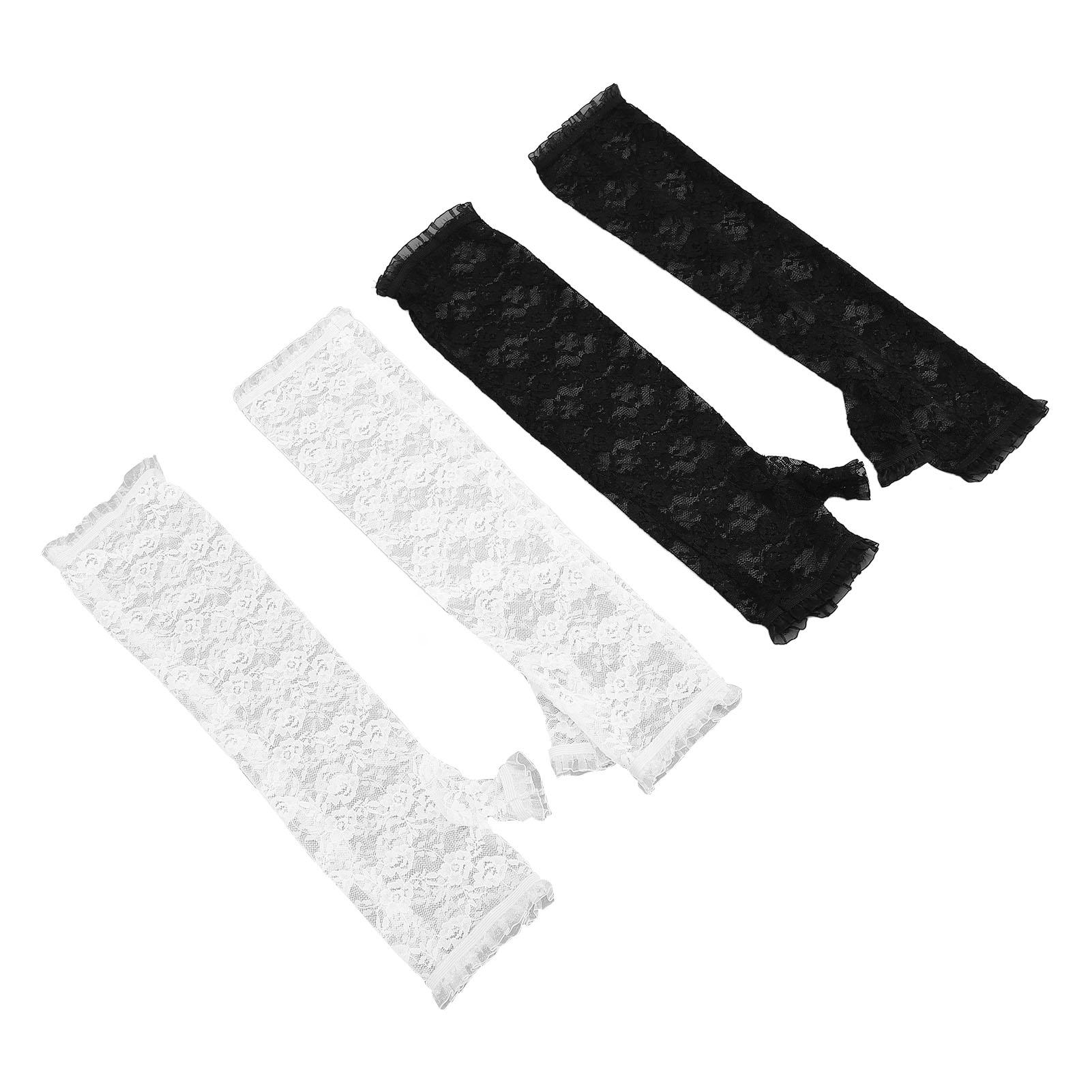 

2 пары женских солнцезащитных рукавов с полупальцами, кружевные, дышащие, благоприятные для кожи, с защитой от ультрафиолета для вечеринок