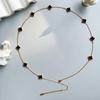 New Four-leaf Clover Ten Flowers 70CM Charm Fashion Double-sided Four-leaf Clover Necklace Titanium Steel Ladies Necklace