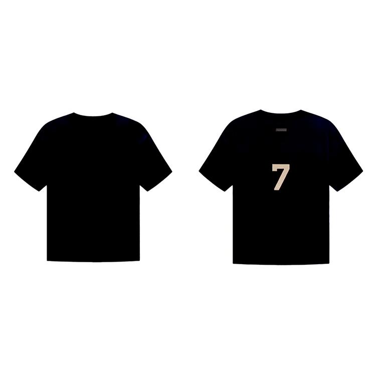 Worship God Print 7 T-shirt Short Sleeve Male and Female Couple High Street Loose Cotton Trend New Spring/summer