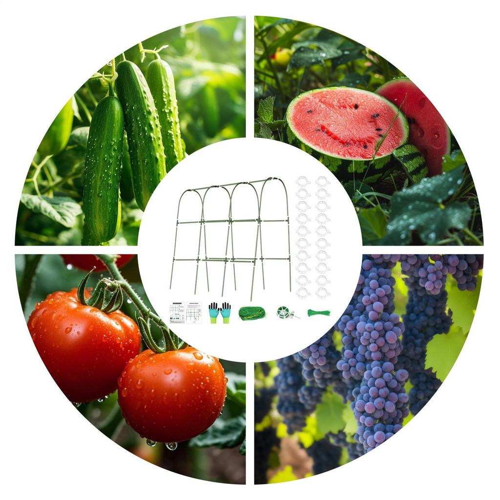 Cucumber Trellis Vegetable Trellis For Cucumbers U-Frame Rack Weather-Resistant Metal Supports For Climbing Plants Greenhouse