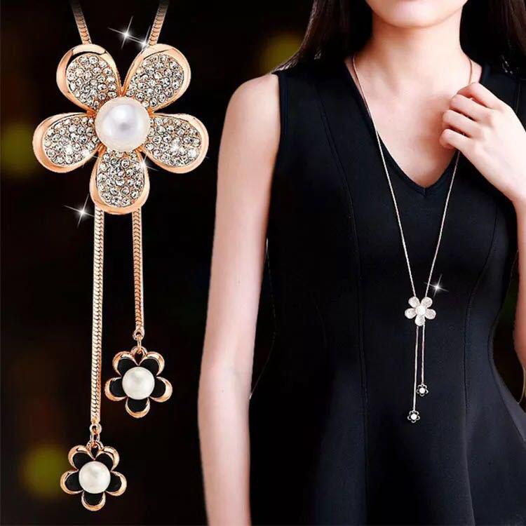 Autumn & Winter Fox Fur Women’s Sweater Necklace – Unique & Stylish Long Chain Accessory